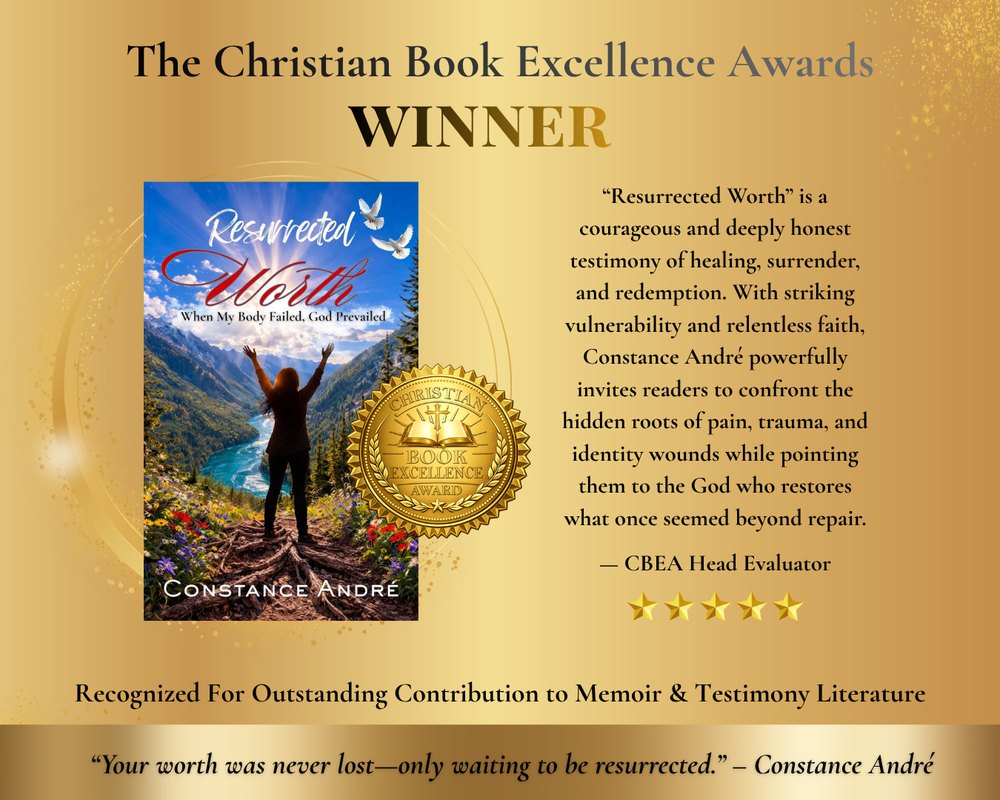 Christian Book Excellence Award winner graphic for Resurrected Worth by Constance André