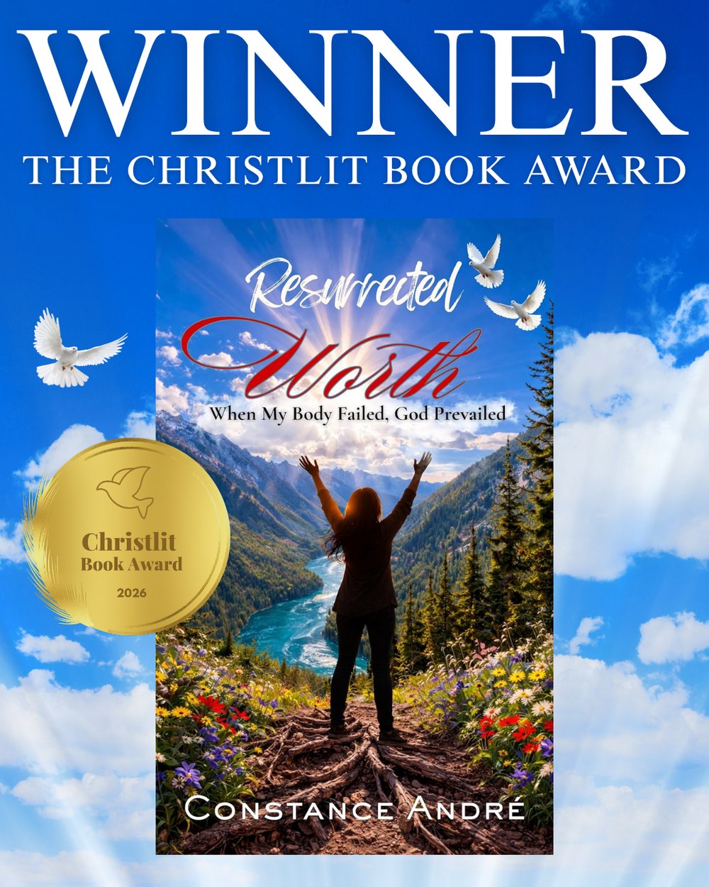 Christlit Book Award winner announcement for Resurrected Worth by Constance André